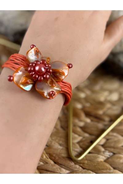 SEDEF TAKI Sedef taşlı işlemeli bileklik