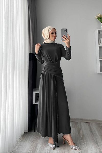Neşeli Butik γυναικείο υφασμάτινο φόρεμα χιτζάμπ καραμέλα NMS047