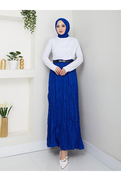 moda armanc Fusta de damă micro lungă șifonată cu talie elastică