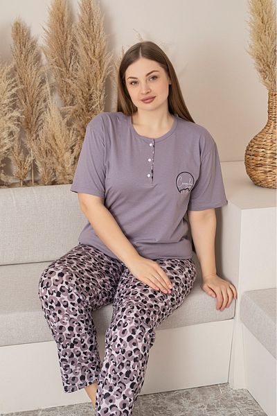 VERA COLLECTİON BATTAL SIZE WOMEN PAJAMA SET 100% COTTON