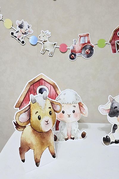 PEKSHOP Σετ Πίνακα Πόδι με θέμα Farm Επιτραπέζιες σανίδες γενεθλίων