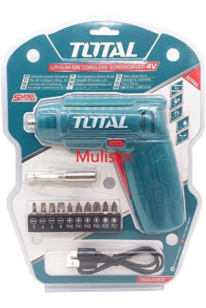 erorex مفك براغي لاسلكي 4 فولت مزود ببطارية ليثيوم أيون مع 10 رؤوس Tsdli0402