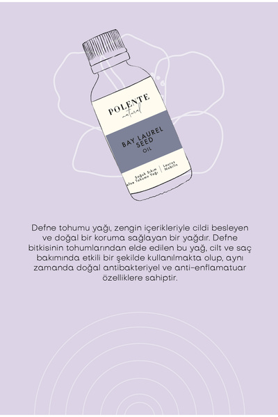 Polente Natural Defne Tohumu Yağı - Soğuk Sıkım (50 ml)