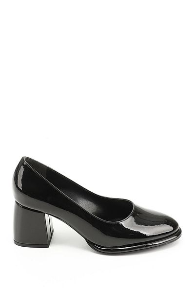 GÖNDERİ(R) Women / Girls Black Patent Leather Medium Thick Platform Heeled Shoes