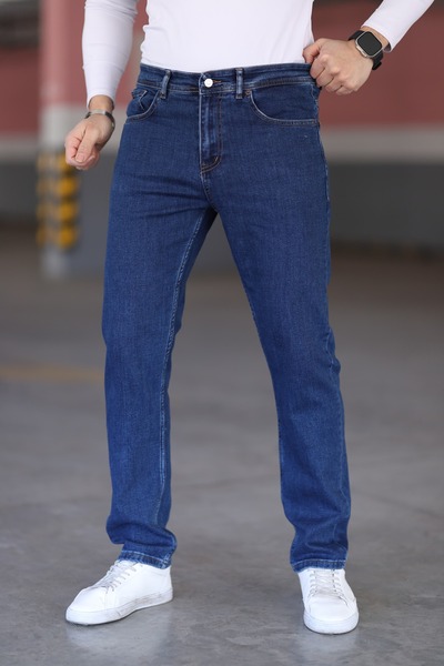 MYRAB DENİM Сині чоловічі джинси прямого крою з комфортним кроєм