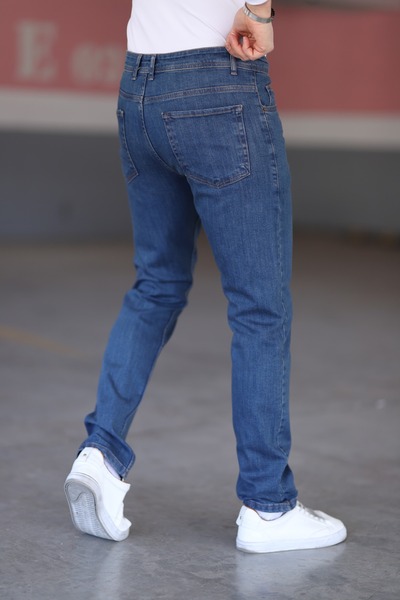 MYRAB DENİM Turquoise Men's Regular Fit Relaxed Cut Jean Trousers