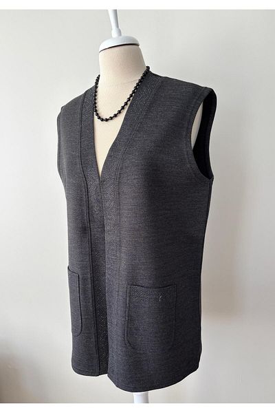Özenli Triko Anette Vest - Steel Knitted Stone Anthracite