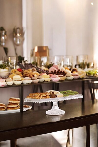 Yuva Concept Drop Model Handmade Glass Batom Cake Stand - Rectangular - Presentation