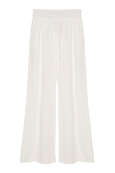 Quzu Wide Leg Trousers with Elastic Waist