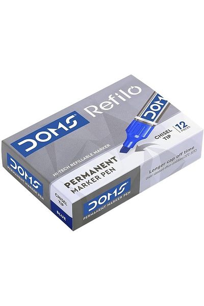 erorex 8681 مجموعة من 12 قلم تحديد دائم بطرف مشطوف أزرق