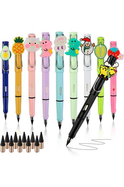 erorex أقلام رصاص Infinity Pens Everlasting Inkless مع ممحاة 10 قطع أقلام رصاص Infinity قابلة لإعادة الاستخدام مع 10 قطع