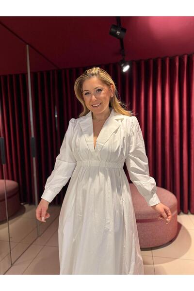 MSY Rochie albă cu balon lungă 4031