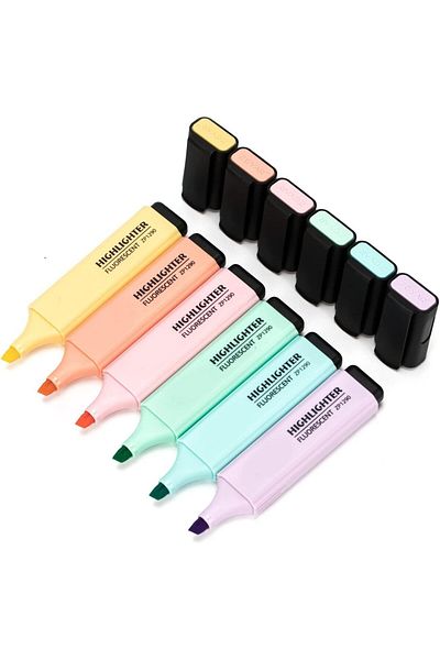 erorex Highlighters 6Colors Pastel Colors Highlighter Set Assorted Colors Highlighters Pens Chisel Tip