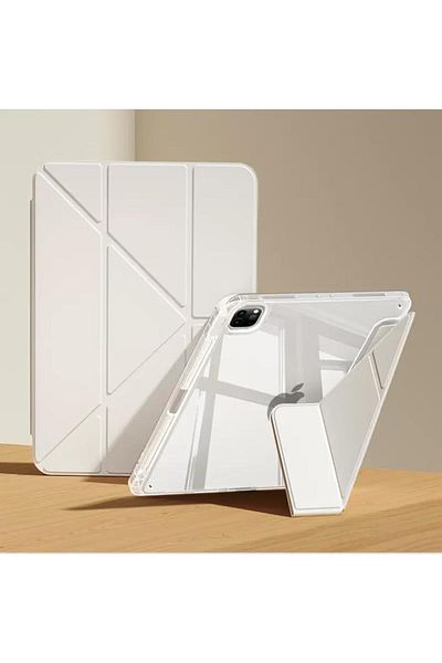 erorex جراب خلفي شفاف لجهاز iPad Pro 13 2024 M4 الجيل السابع اللوحي مع حامل مغناطيسي ذكي من مادة TPU الناعمة