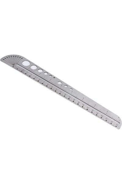 erorex Stainless Steel Ruler 26.3Cm Multi Functional Metal Ruler Stainless Steel Multifunctional Scale