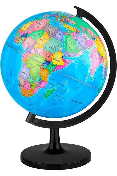 erorex 14.2Cm World Globe For Kids Learning Diy Assemble Educational Rotating World Map Globes Decorative