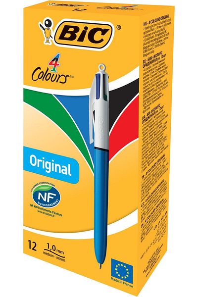 erorex Refillable Ballpoint Retractable Medium Point Four Ink Colors Plastic Body Set Of 12