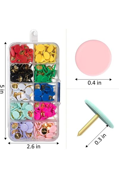 erorex Decorative Thumb Tacks 300 Count 10 Assorted Colors Perfect For Corkboard Bulletin Board Notice