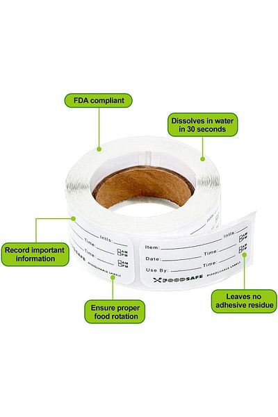 erorex ملصقات تخزين الطعام 750 قطعة ملصقات طعام للمطاعم لتخزين تاريخ الطعام 5 2.5 سم قابلة للإزالة في الفريزر