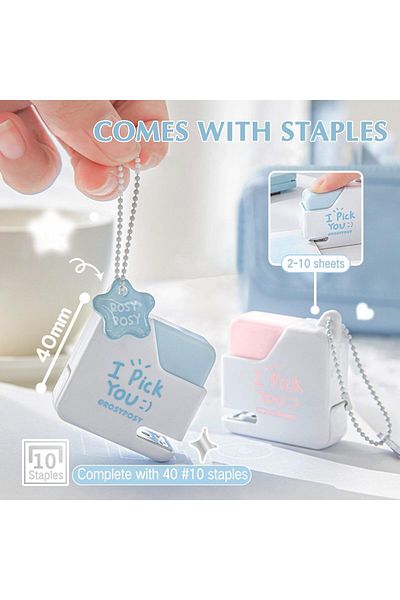 erorex Super Mini Stapler With Staples Adorable Cube Shaped Desk Staplers Perfect For Office School Girls