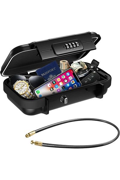 erorex Portable Safe Box Portable Safe For Travel With Removable Chain Anti Theft Beach Safe Box