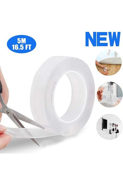 erorex Multipurpose Nano Grip Removable Washable Double Sided Sticky Strips Seamless Tape Adhesive Kitchen