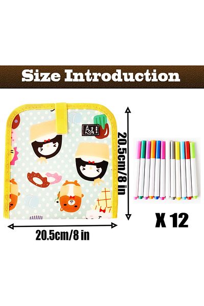 erorex 14 Pages Writing Tablet Erasable Drawing Tablet With 12 Color Pens Drawing Board Writing Pads