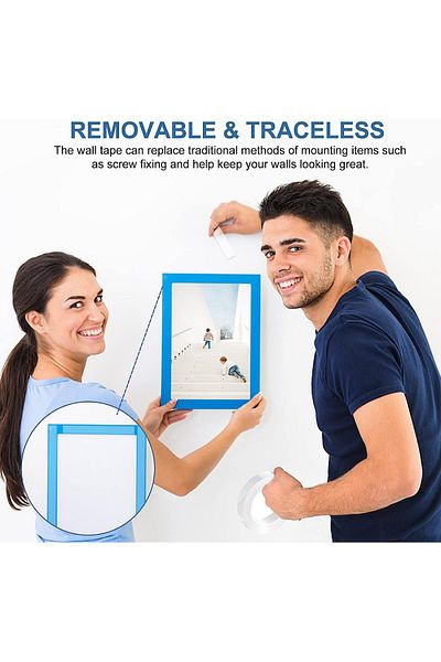 erorex 2 Pcs 5M Multipurpose Double Sided Adhesive Tape Set Adjustable Nano Mounting Tape Home Transparent