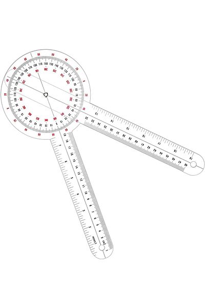 erorex Transparent Goniometer 12 Inch Orthopedic Angle Ruler Plastic Goniometer 360 Degree For Body