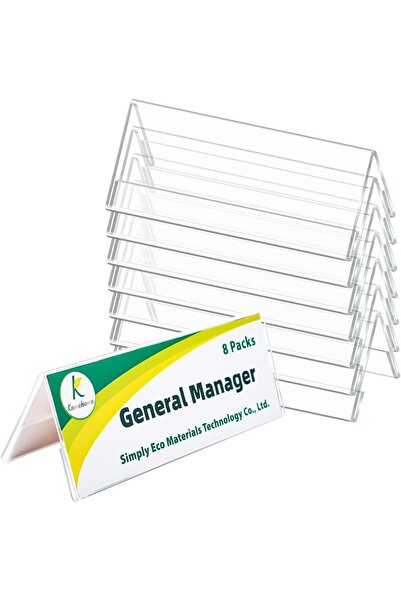 erorex حامل كتيبات أكريليك، حامل لوحة اسم للمكتب، 10 قطع، حامل لافتة خيمة، علامة طاولة، حامل ورق بلاستيكي