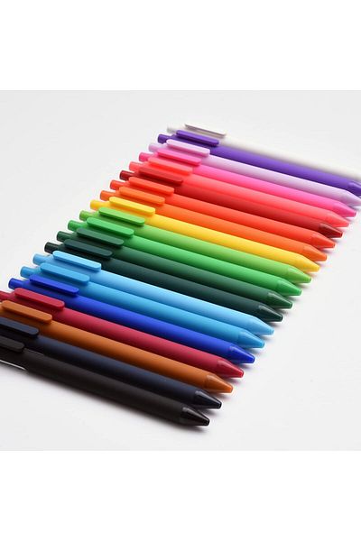 erorex Pure Retractable Gel Ink Pens Fine Tip 0.5Mm 0.02In 20 Pieces Set Colorful Barrel Colorful Ink