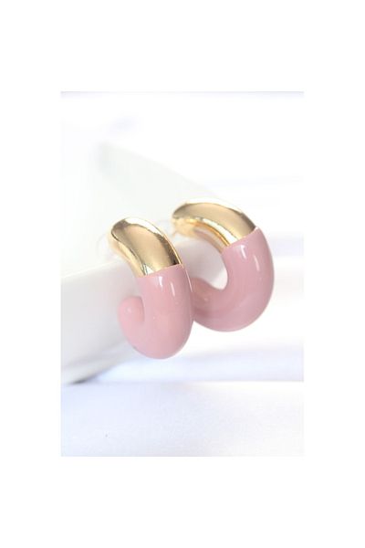 Skygo Ccb Dusty Rose Gold Double Color Earrings - Tj-Bkp8872