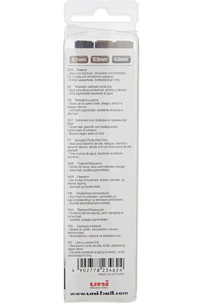 erorex قلم تحديد دقيق من Uni Pin Pac=03Ea Bk Sa