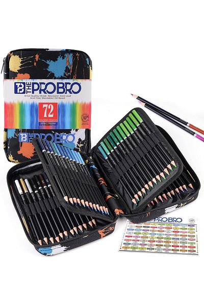 erorex 72 Premium Color Pencils Soft Core Oil Based Art Supplies For Drawing Art Sketching Shading And