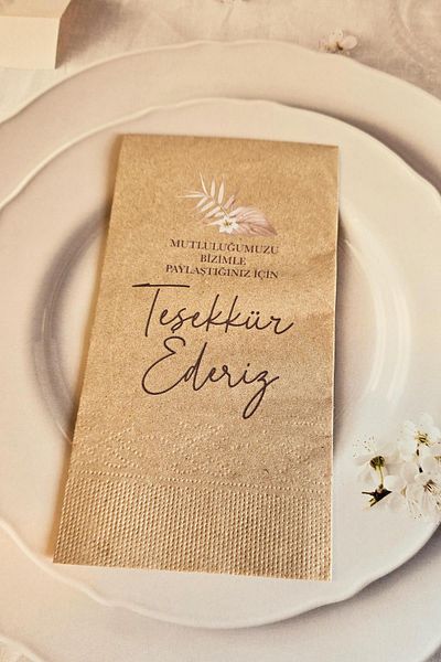 PEKSHOP Thank You - Common Kraft Napkin 12 Pack