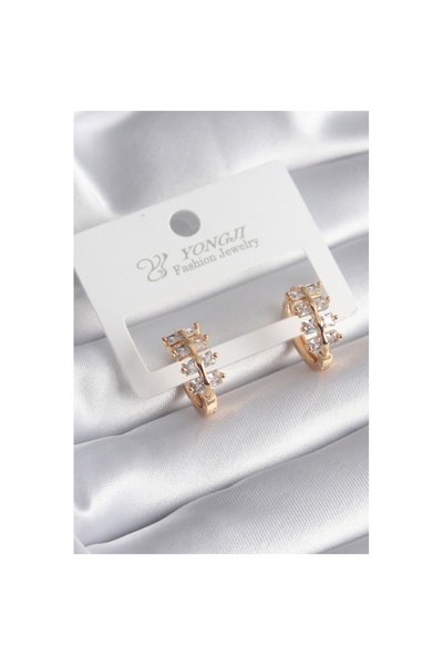 Skygo Brass Gold Color Zircon Stone Women's Earrings - TJ-BKP8356