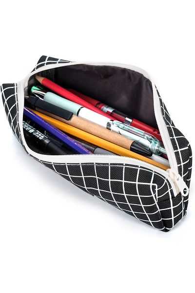 erorex Pencil Pouch Black Plaid Ez_Pbx_25