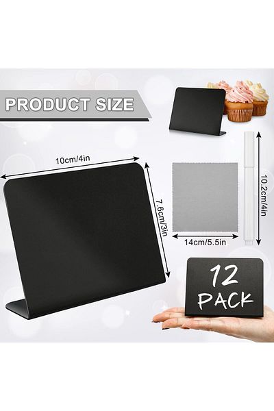 erorex 12 Pack Mini Chalkboard Signs With 3 Marker Pens And 1 Gray Cleaning Cloth Small Black Chalk Board