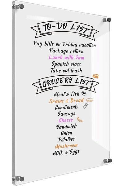 erorex Dry Erase Board Acrylic Clear Magnetic Whiteboard 12 X 16 Inch Stain Resistant Dry Erase Whiteboard