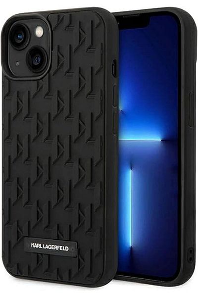 CG Mobile For Iphone 14 Plus Case 3d Rubber Monogram Pattern And Metal Plate Logo Anti Scratch Shockproof