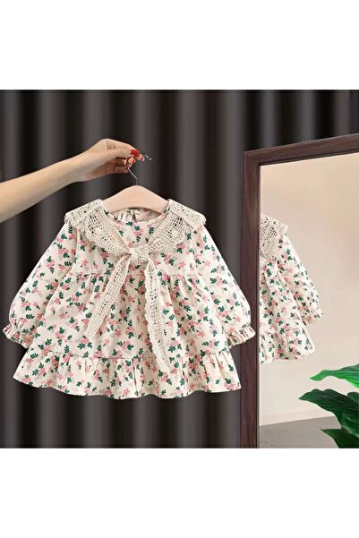 nannie Rochie Crem Fetite Cu Imprimeu Floral Anna - 9-12 luni