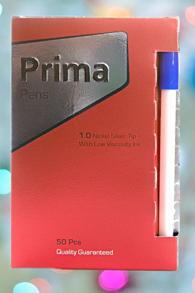 erorex Prima Blue Ballpoint Pens 2.0 Mm Tip Silver Color Set Of 50
