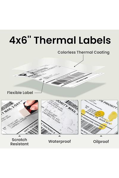 erorex Shipping Thermal Labels 4 Inch X 6 Inch Sticker Label For Shipping Label Barcode Label Diy Logo