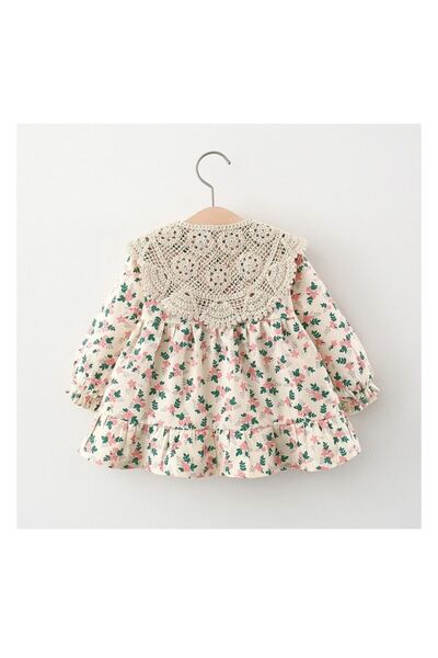 nannie Rochie Crem Fetite Cu Imprimeu Floral Anna - 18-24 luni