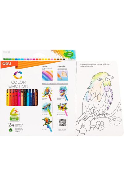 erorex Ec00220 Color Emotion Wooden Colored Pencils 24 Pieces