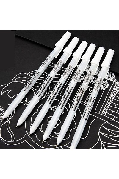 erorex White Neutral Pens White Ink Pen Smudge Resistant White Art Pen Rollerball Pens 0.8Mm Marker Pen