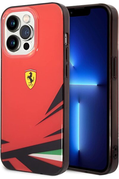 erorex جراب فيراري للكمبيوتر الشخصي TPU لهاتف Iphone 14 Pro Max بطباعة مزدوجة الطبقات باللون الأحمر