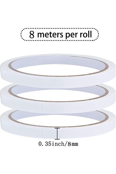 erorex Double Sided Tape 4 Rolls Craft Tape Strong Sticky Tape Traceless Adhesive Transparent Multipurpose