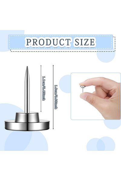 erorex 25 Pieces Push Pins Metal Thumb Tacks For Picture Photo Hanging Round Thumb Pin Wall Pins For Board