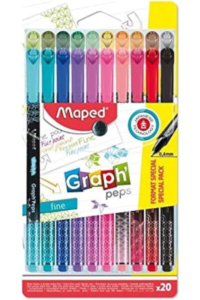 erorex مجموعة أقلام تحديد غراف بيبس فاينلاينر، 20 قطعة